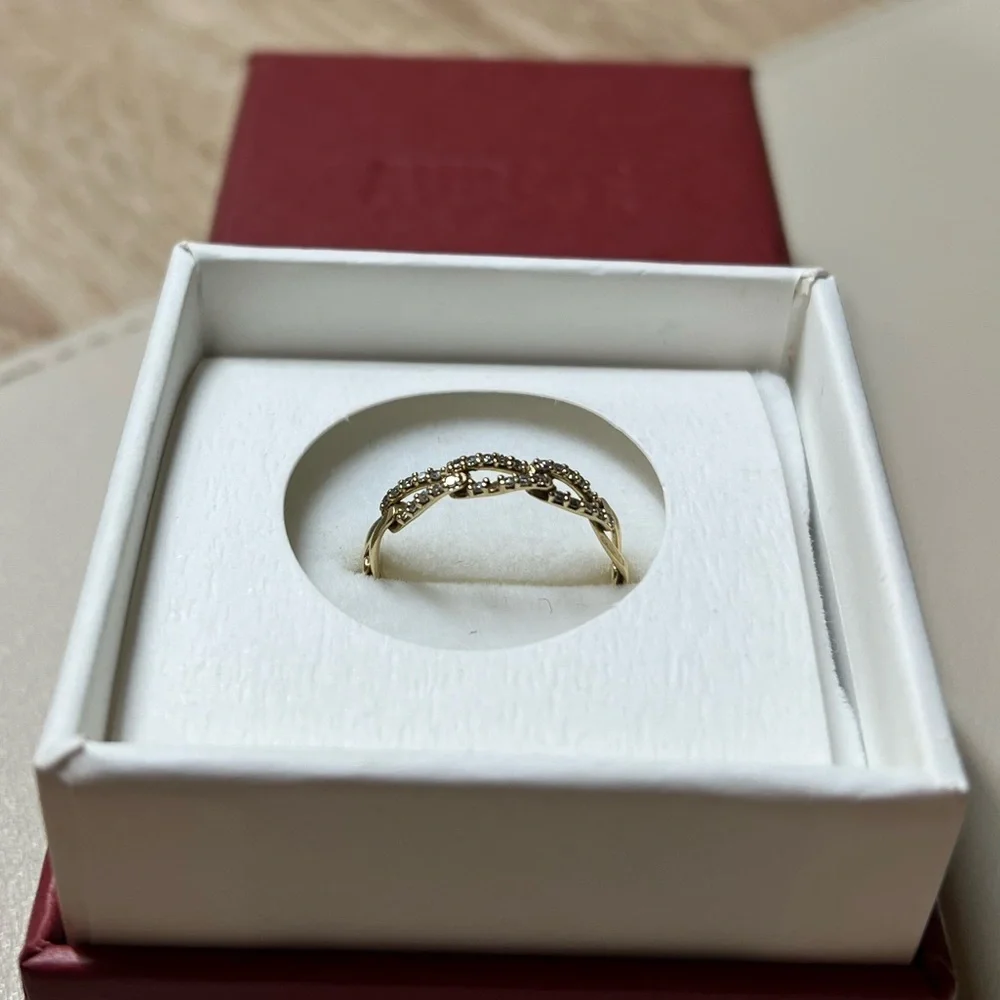 Aurate Open Link Diamond Ring 14k Gold | Size 7 - Picture 10 of 11